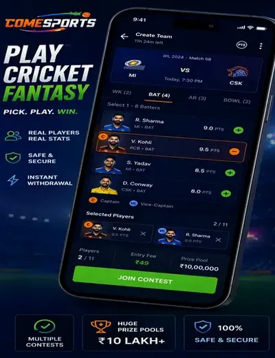 Comebeta (come beta) fantasy cricket & matchday visual 2